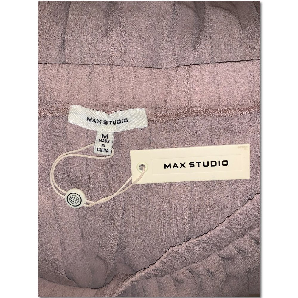 Max Studio Pleated Skirt Size Medium Mauve Mist NWT - Picture 3 of 5